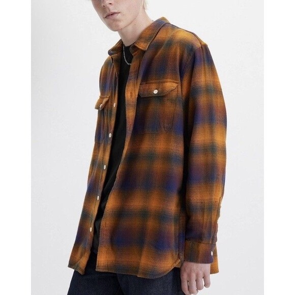 Levi's Other - Levis Jackson Worker Overshirt Cotton Men's Sz M Relaxed Fit Plaid Check 89$ NWT